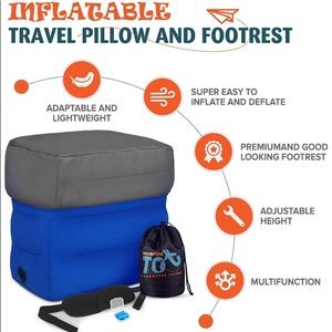 NWT Inflatable Kids Travel Pillow & Foot Rest